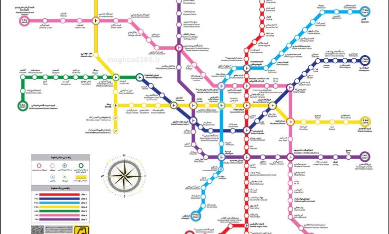 نقشه مترو تهران با کیفیت بالا
