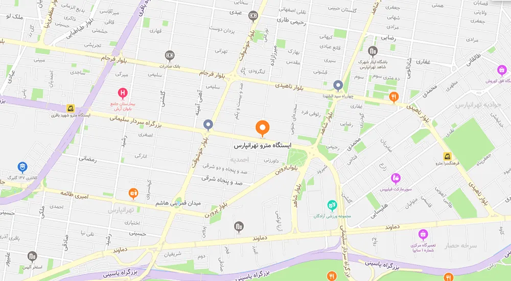 نقشه مترو تهرانپارس